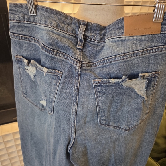 NWT Dear John Paris Bootcut Distressed Denim Jeans, Costa Blue, Size 27 - Picture 7 of 12